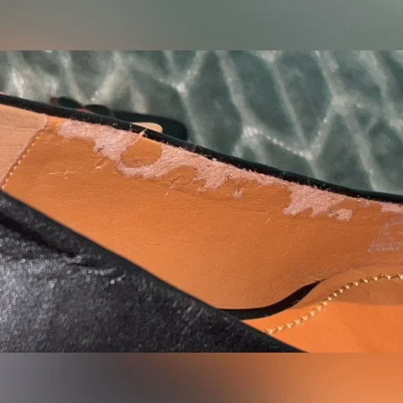 Coach Black Flats with Red Floral Accents GUC preloved rehab project as is - Picture 5 of 13